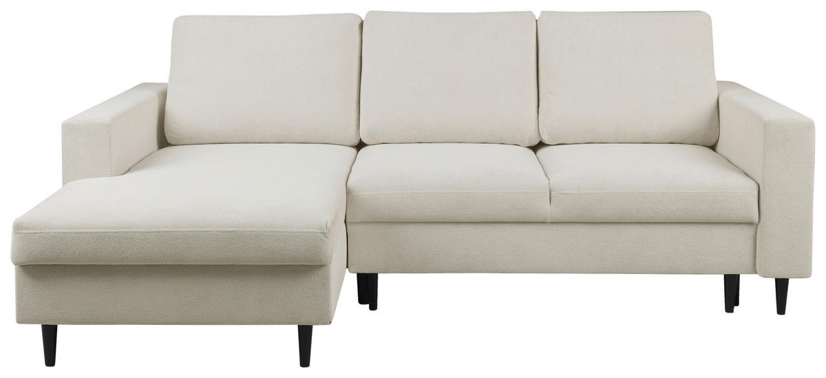 ECKSOFA in Struktur Beige  - Beige/Schwarz, Modern, Holz/Kunststoff (145/230cm) - MID.YOU