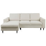 ECKSOFA in Struktur Beige  - Beige/Schwarz, MODERN, Holz/Kunststoff (145/230cm) - Carryhome