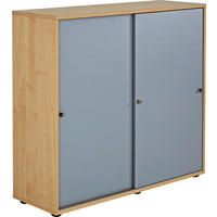 AKTENSCHRANK 120/110/40 cm  - Silberfarben/Ahornfarben, KONVENTIONELL, Holzwerkstoff (120/110/40cm) - Venda