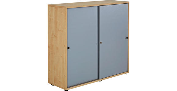 AKTENSCHRANK 120/110/40 cm  - Silberfarben/Ahornfarben, KONVENTIONELL, Holzwerkstoff (120/110/40cm) - Venda