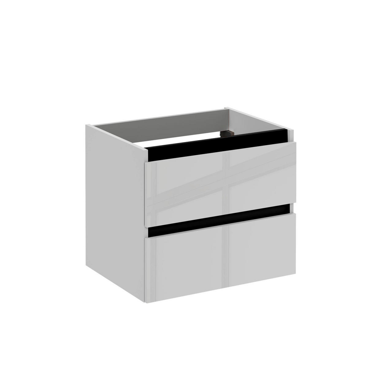 WASCHBECKENUNTERSCHRANK 60/51/46 cm  - Schwarz/Weiß, MODERN, Holzwerkstoff (60/51/46cm) - Voleo