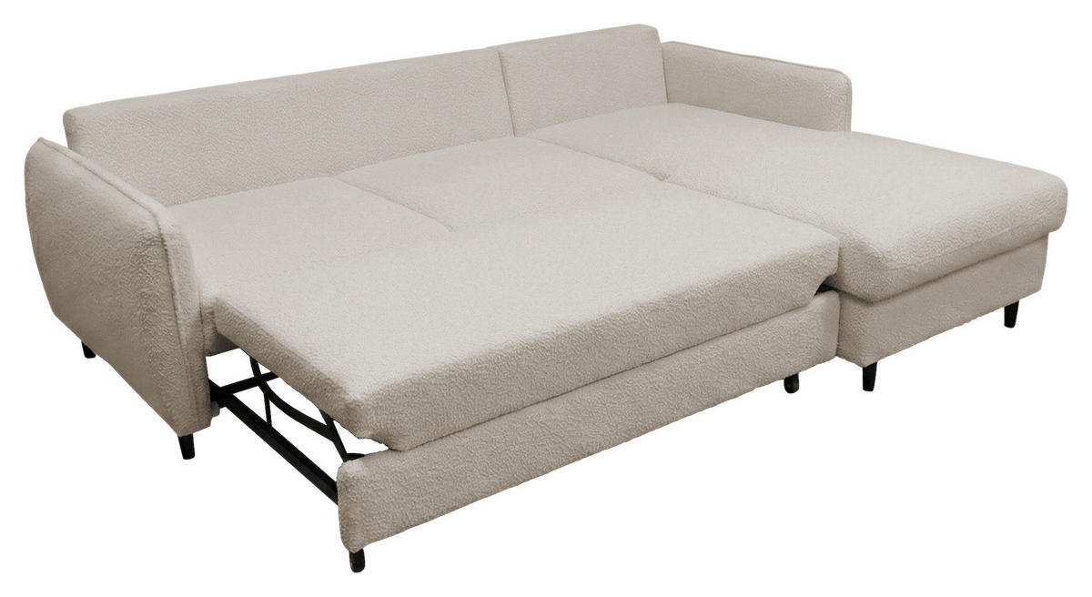 ECKSOFA LAPIT Taupe Chenille Zierkissen, Rückenkissen, Bettkasten  - Taupe/Schwarz, Design, Holz/Textil (240/170cm) - MID.YOU