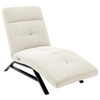 RELAXLIEGE in Cord Weiß  - Schwarz/Weiß, Design, Textil/Metall (80/54-113/158-198cm) - Pure Home Lifestyle