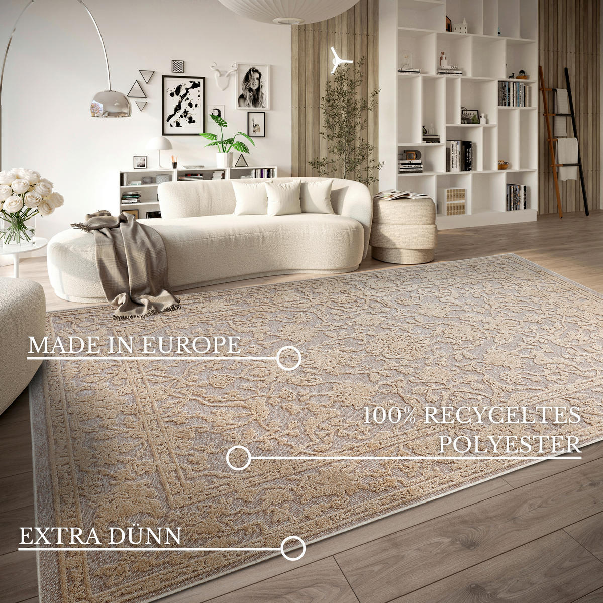 FLACHWEBETEPPICH 200/290 cm Kollektion 1879 Beige, Ecru  - Ecru/Beige, Design, Textil (200/290cm) - Villeroy & Boch