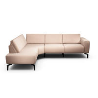 ECKSOFA Cosy Rosa Chenille  - Schwarz/Rosa, Design, Textil/Metall (193/256cm) - SENSOO