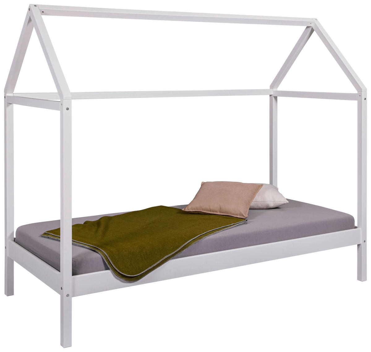 HAUSBETT 90/200 cm  in Weiß  - Weiß, MODERN, Holz (90/200cm) - MID.YOU