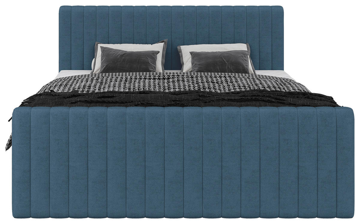 BOXBETT 180/200 cm  bleu  - bleu/noir, Basics, textile/matière synthétique (180/200cm) - Carryhome