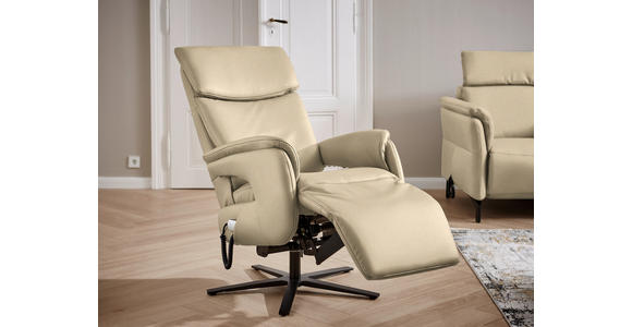 RELAXSESSEL in Textil Ecru - Ecru/Schwarz, Design, Textil/Metall (70/117/85cm) - Dieter Knoll