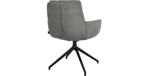 ARMLEHNSTUHL  Stoffauswahl, Typenauswahl, Sitzfläche 360° drehbar, Gestellauswahl Cord  - Schwarz/Grau, Design, Textil/Metall (63/90/69cm) - Johann Jakob