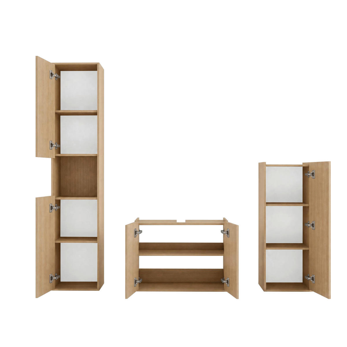 WASCHBECKENUNTERSCHRANK 80/62/35 cm  - Eichefarben/Schwarz, Trend, Holzwerkstoff/Kunststoff (80/62/35cm) - MID.YOU