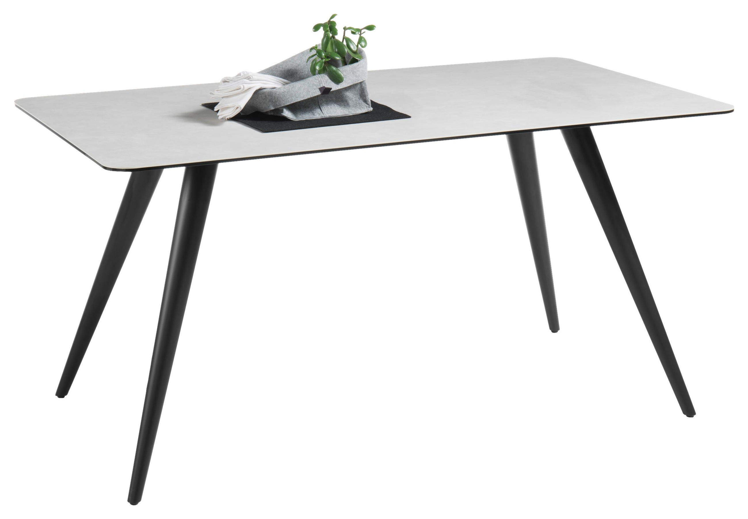 Esstisch in Metall, Glas, Keramik 160/90/76 cm