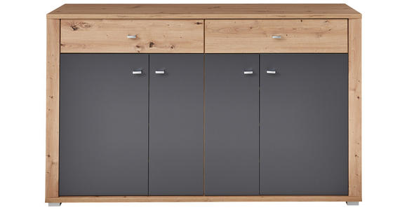 GARDEROBE 3-teilig  in 222/199/38 cm  - Graphitfarben/Eiche Artisan, Design, Holzwerkstoff (222/199/38cm) - Xora