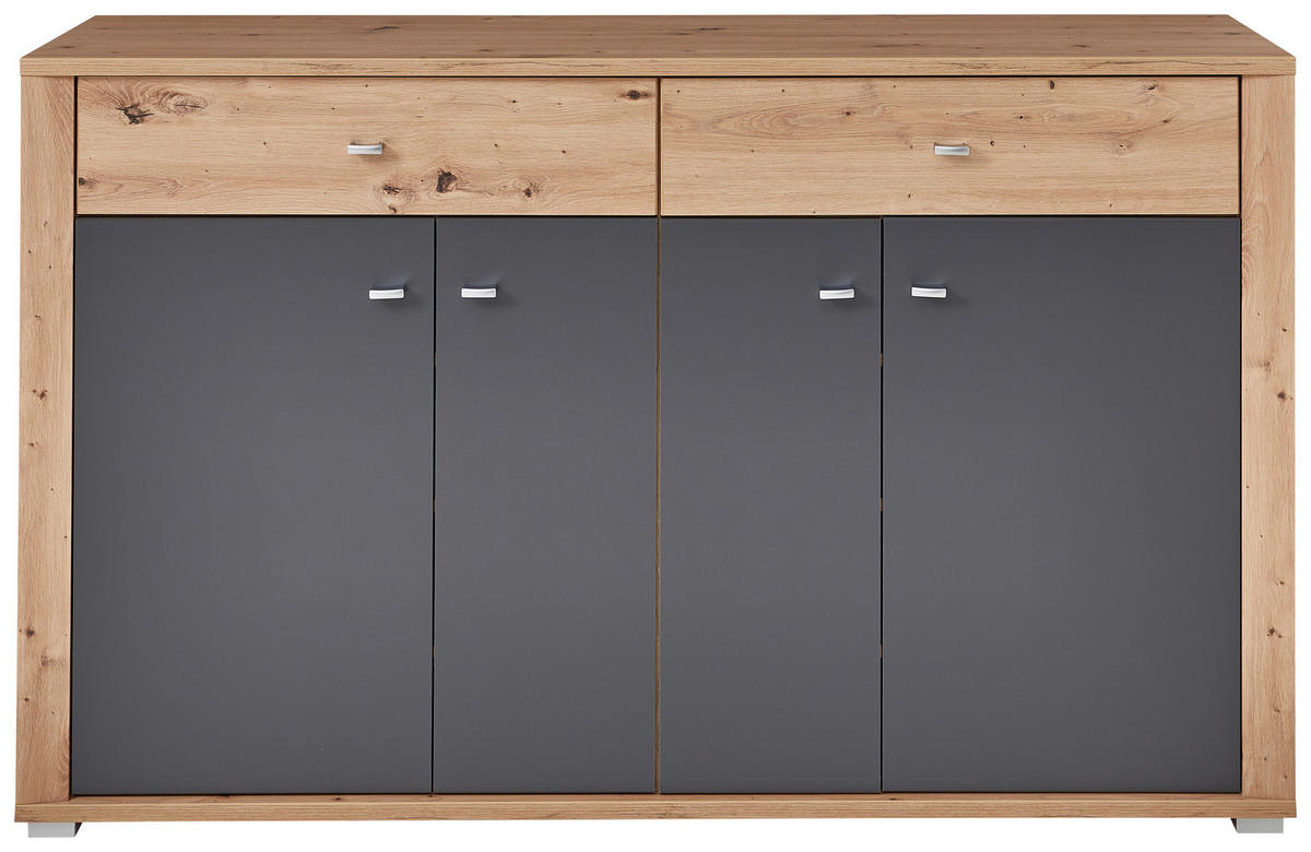 Ansamblu De Hol, 3 piese, 222/199/38 cm  - grafit/stejar Artisan, Design, material pe bază de lemn (222/199/38cm) - Xora