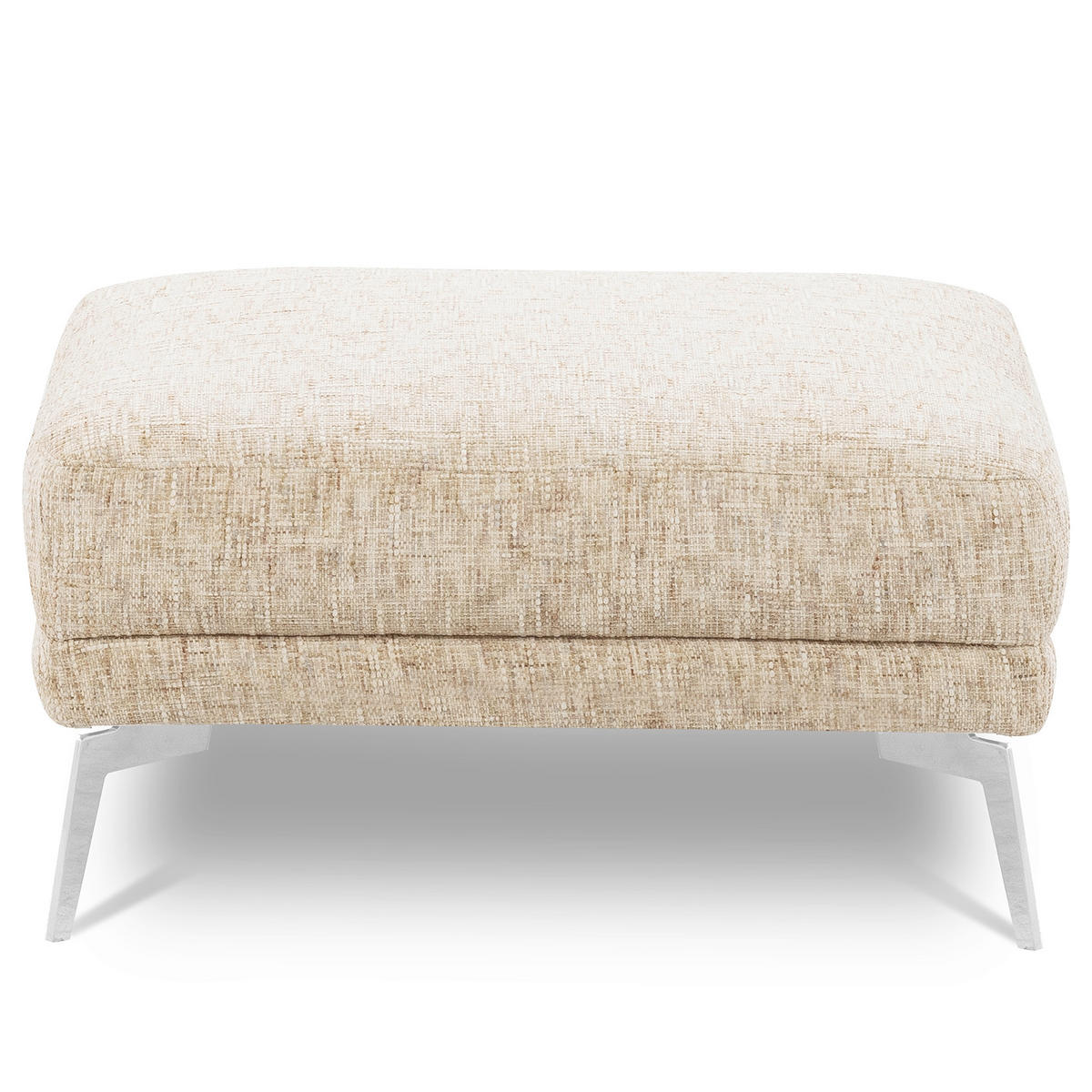 HOCKER Textil Beige  - Chromfarben/Beige, Design, Textil/Metall (96/45/80cm) - P & B