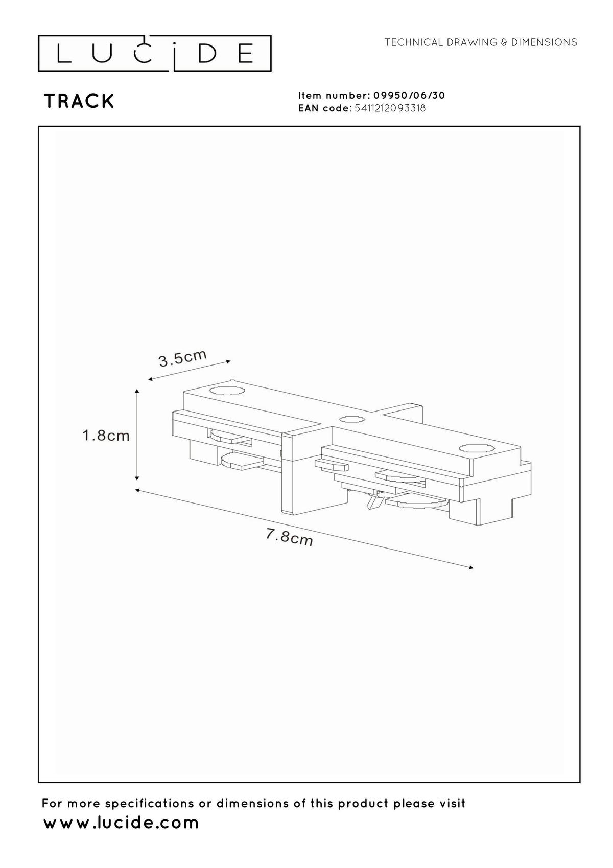 SCHIENENSYSTEM Track 7.8/3.5/1.8 cm   - Schwarz, Basics, Metall (7.8/3.5/1.8cm) - Lucide