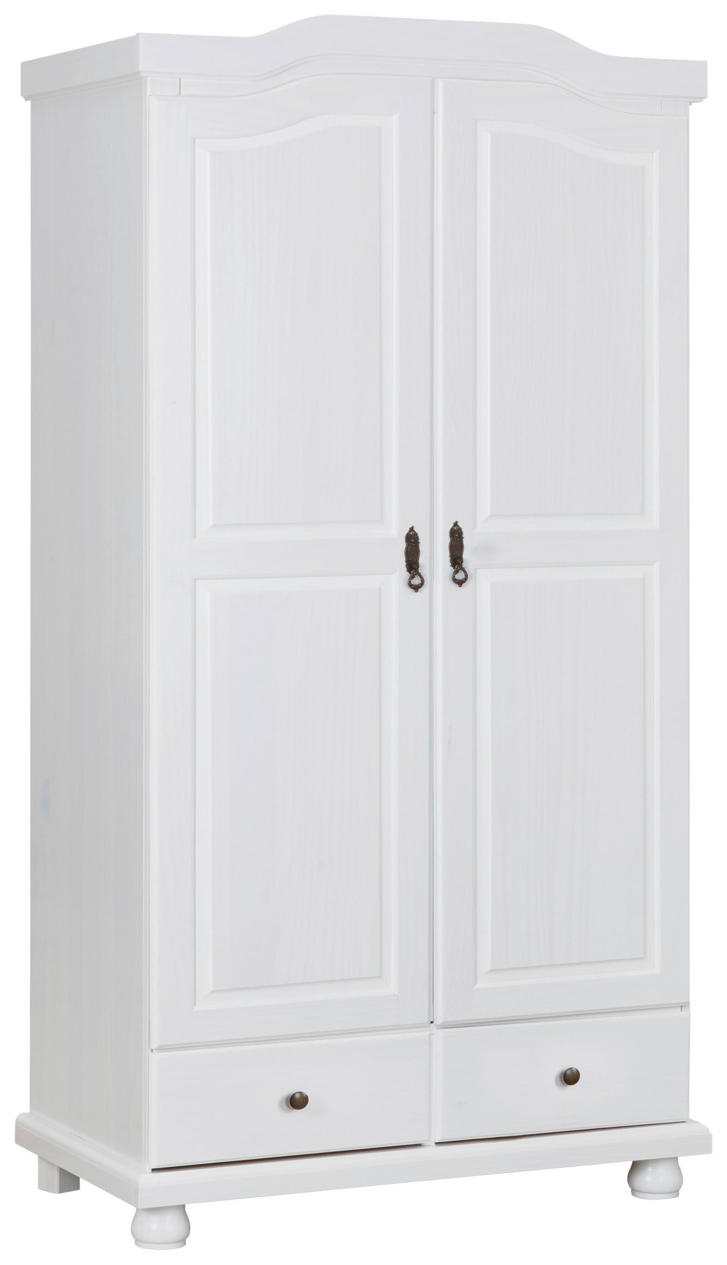 ŠATNÍ SKŘÍŇ S OTOČNÝMI DVEŘMI, borovice, bílá, 104/198/56 cm - bílá, Konvenční, dřevo (104/198/56cm) - MID.YOU