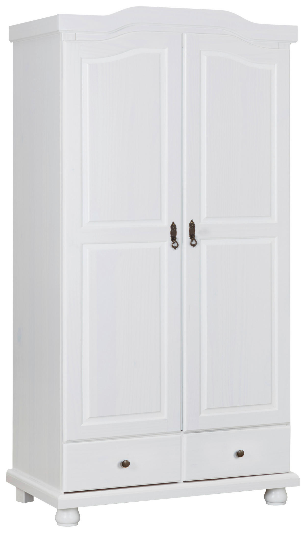 ŠATNÍ SKŘÍŇ S OTOČNÝMI DVEŘMI, borovice, bílá, 104/198/56 cm - bílá, Konvenční, dřevo (104/198/56cm) - MID.YOU