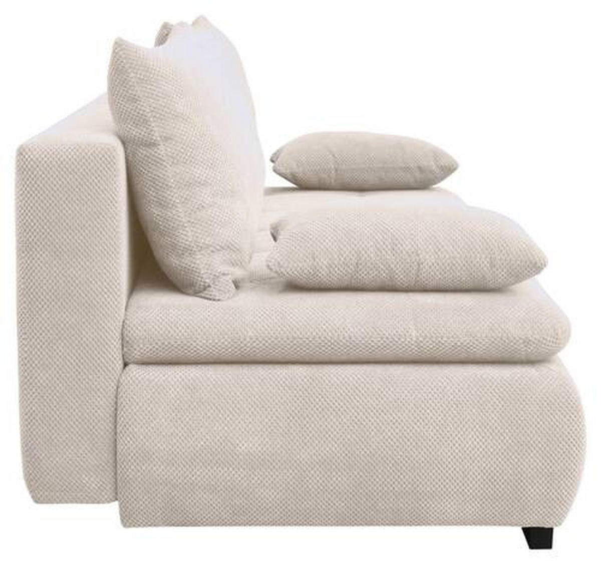 SCHLAFSOFA in Webstoff, Plüsch Naturfarben  - Schwarz/Naturfarben, Konventionell, Textil (203/72-96/98cm) - Novel