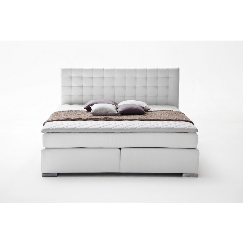 Thumbnail - Livetastic Boxspringbett, Weiß, Textil, H2 + H3, Höhe ca. 19 cm, 180x200 cm, Reach, Stoffauswahl, Schlafzimmer, Betten, ...