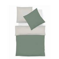 BETTWÄSCHE Provence Wende Leinenoptik 155/220 cm  - Salbeigrün/Beige, Basics, Textil (155/220cm) - Fleuresse