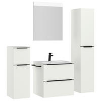 BADEZIMMER 5-teilig  in 121 cm  - Schwarz/Weiß, MODERN, Holzwerkstoff/Stein (121cm) - Nobilia