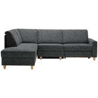 ECKSOFA  in Mikrovelours Anthrazit  203/261 cm  - Eichefarben/Anthrazit, KONVENTIONELL, Holz/Textil (203/261cm) - Sedda