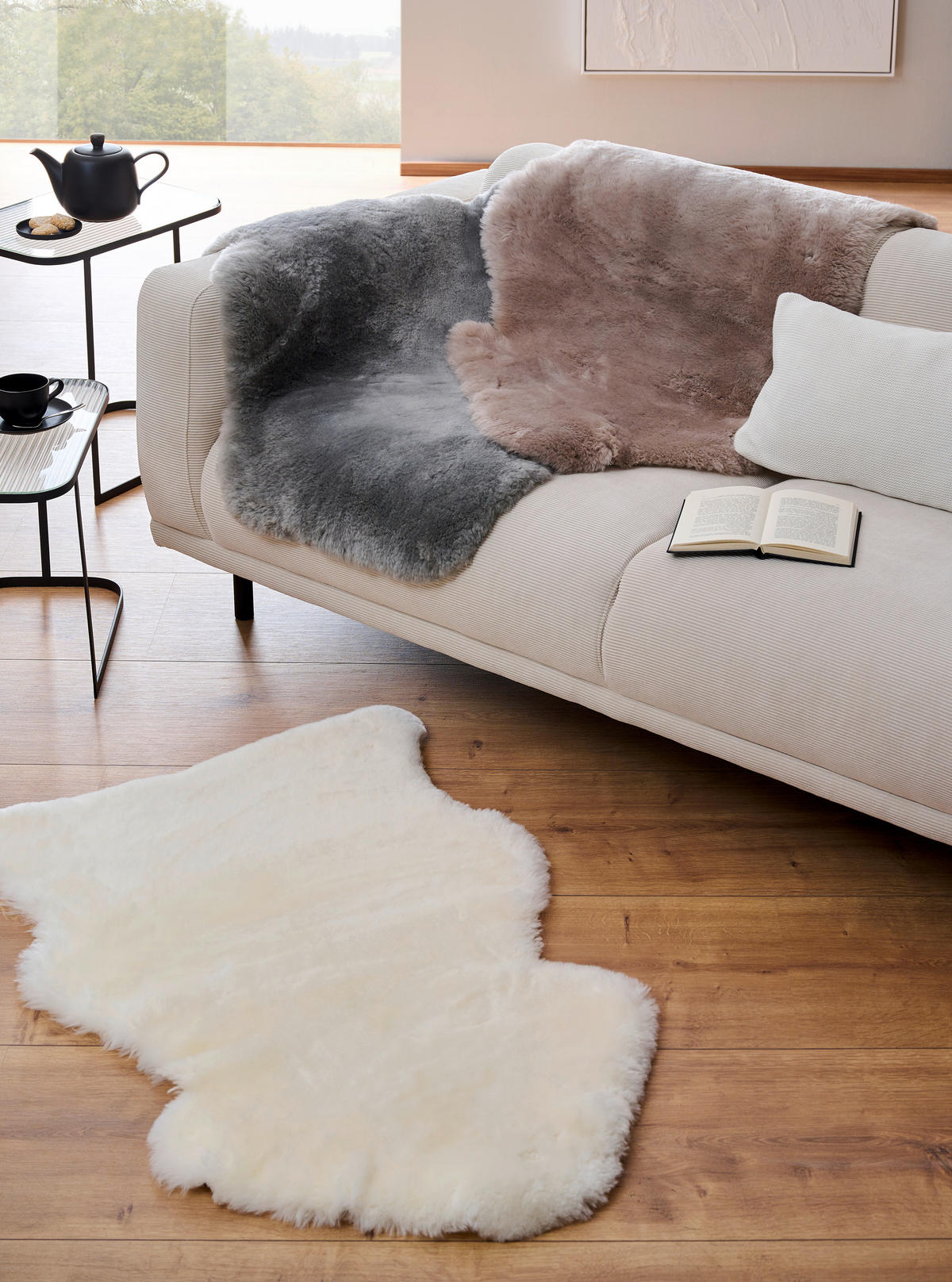 BLANĂ DE OAIE  Sidney  - nămol, Trend, blană (60/90cm) - Linea Natura