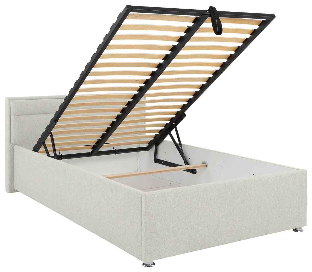POLSTERBETT Matratze, Lattenrost, Bettkasten 120/200 cm  in Creme  - Creme, MODERN, Holz/Kunststoff (120/200cm) - MID.YOU