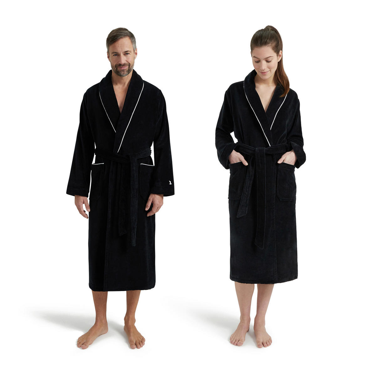 BADEMANTEL XL Unisex  - Schwarz, Basics, Textil (XLnull) - Moeve