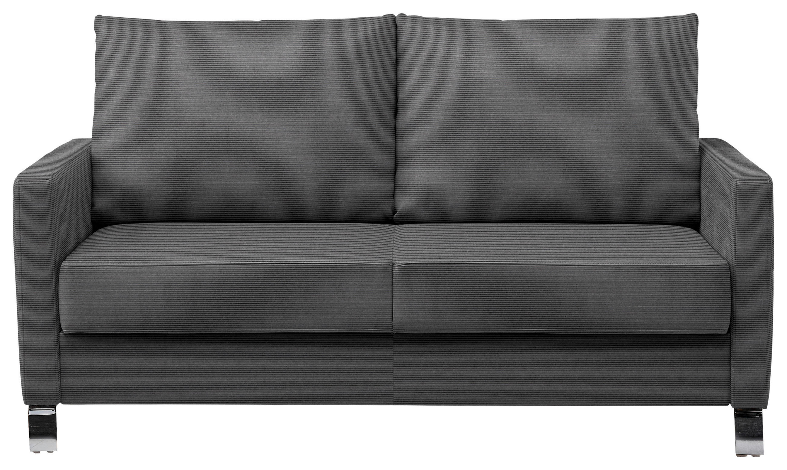 SCHLAFSOFA Feincord Anthrazit  - Chromfarben/Anthrazit, Design, Textil/Metall (140/90/95cm) - Bali