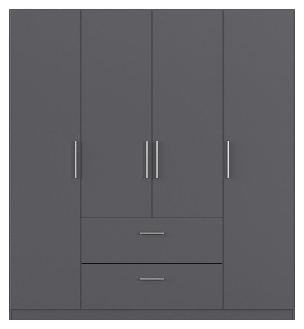 DREHTÜRENSCHRANK 181/210/54 cm,  in Grau, 4-türig  - Alufarben/Grau, KONVENTIONELL, Holzwerkstoff/Kunststoff (181/210/54cm) - home24