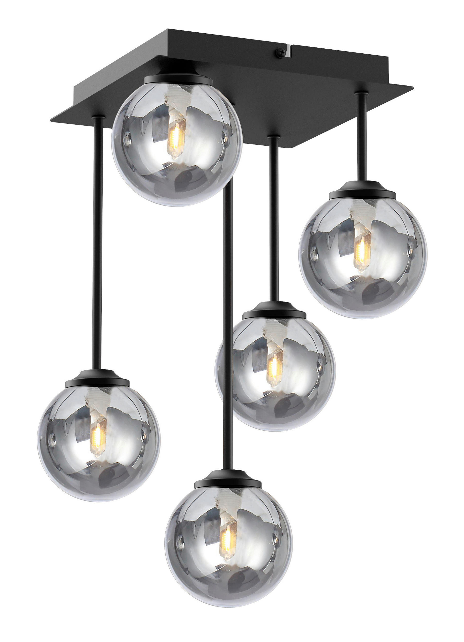 HÄNGELEUCHTE 25,5/25,5/41 cm   - Schwarz, Trend, Glas/Metall (25,5/25,5/41cm) - Novel