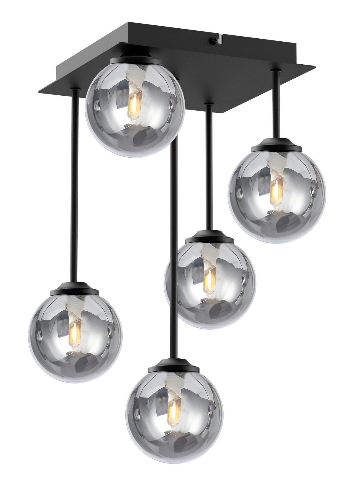 HÄNGELEUCHTE 25,5/25,5/41 cm   - Schwarz, Trend, Glas/Metall (25,5/25,5/41cm) - Novel