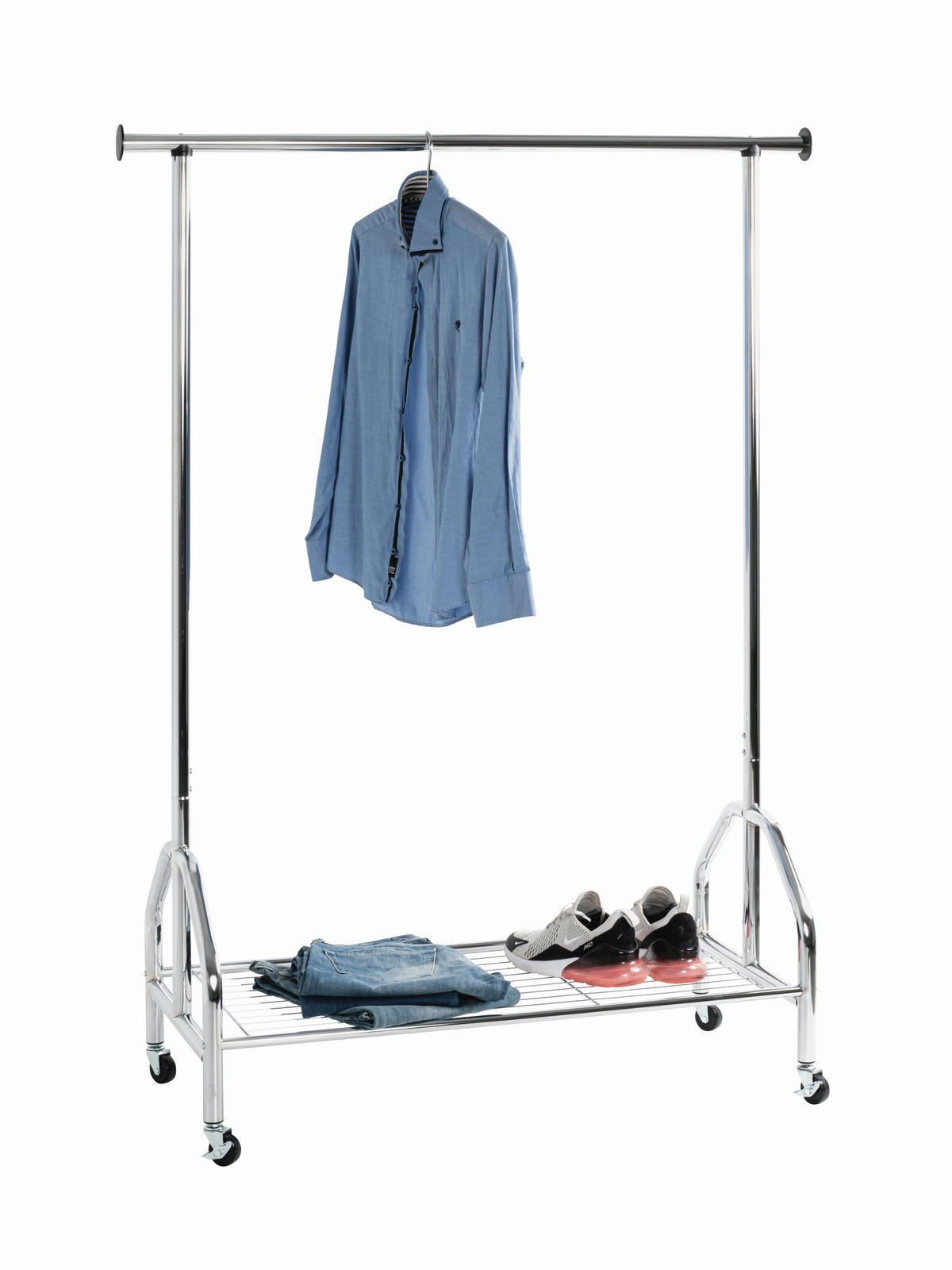 KLEIDERWAGEN in Chromfarben 120/165/50 cm   - Chromfarben, Basics, Metall (120/165/50cm) - Carryhome