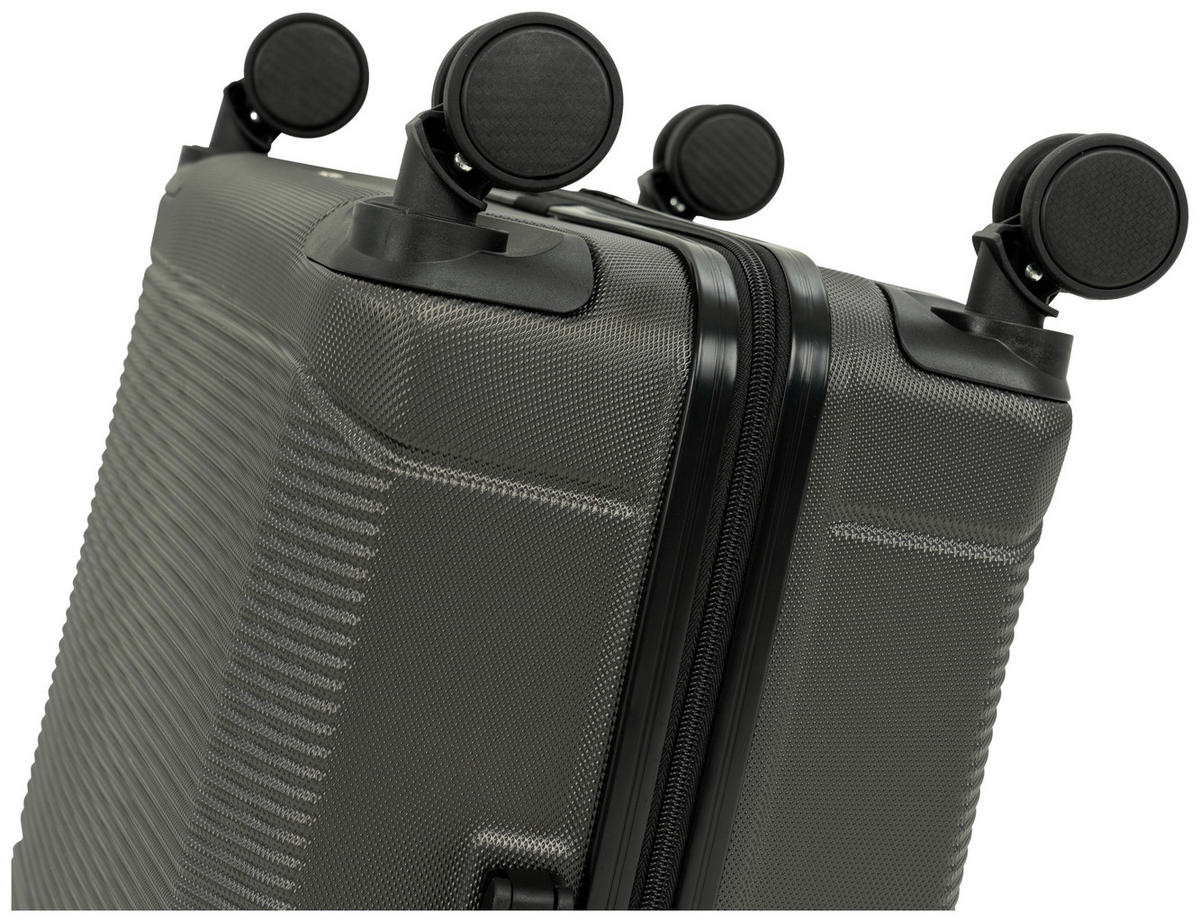 REISEKOFFERSET Anthrazit 3-teilig  - Anthrazit, Design, Kunststoff (48,5/76/30cm) - Novel