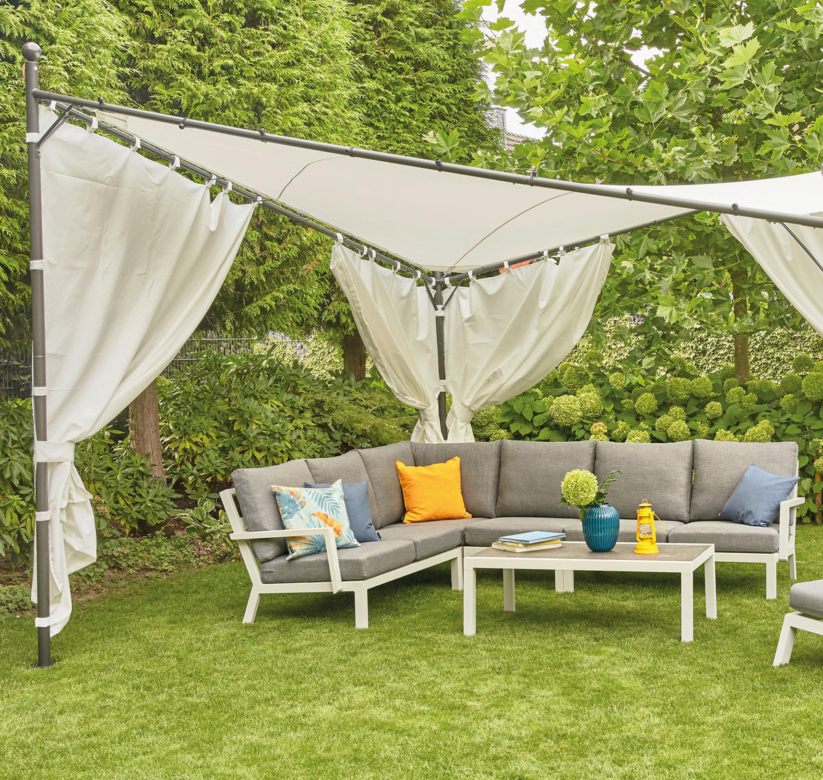 PAVILLON-SEITENTEIL  - Weiß, KONVENTIONELL, Textil (400/256cm) - Siena Garden