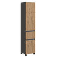 HOCHSCHRANK 40/180/35 cm - Eiche Wotan/Graphitfarben, Natur, Holzwerkstoff/Kunststoff (40/180/35cm) - Xora