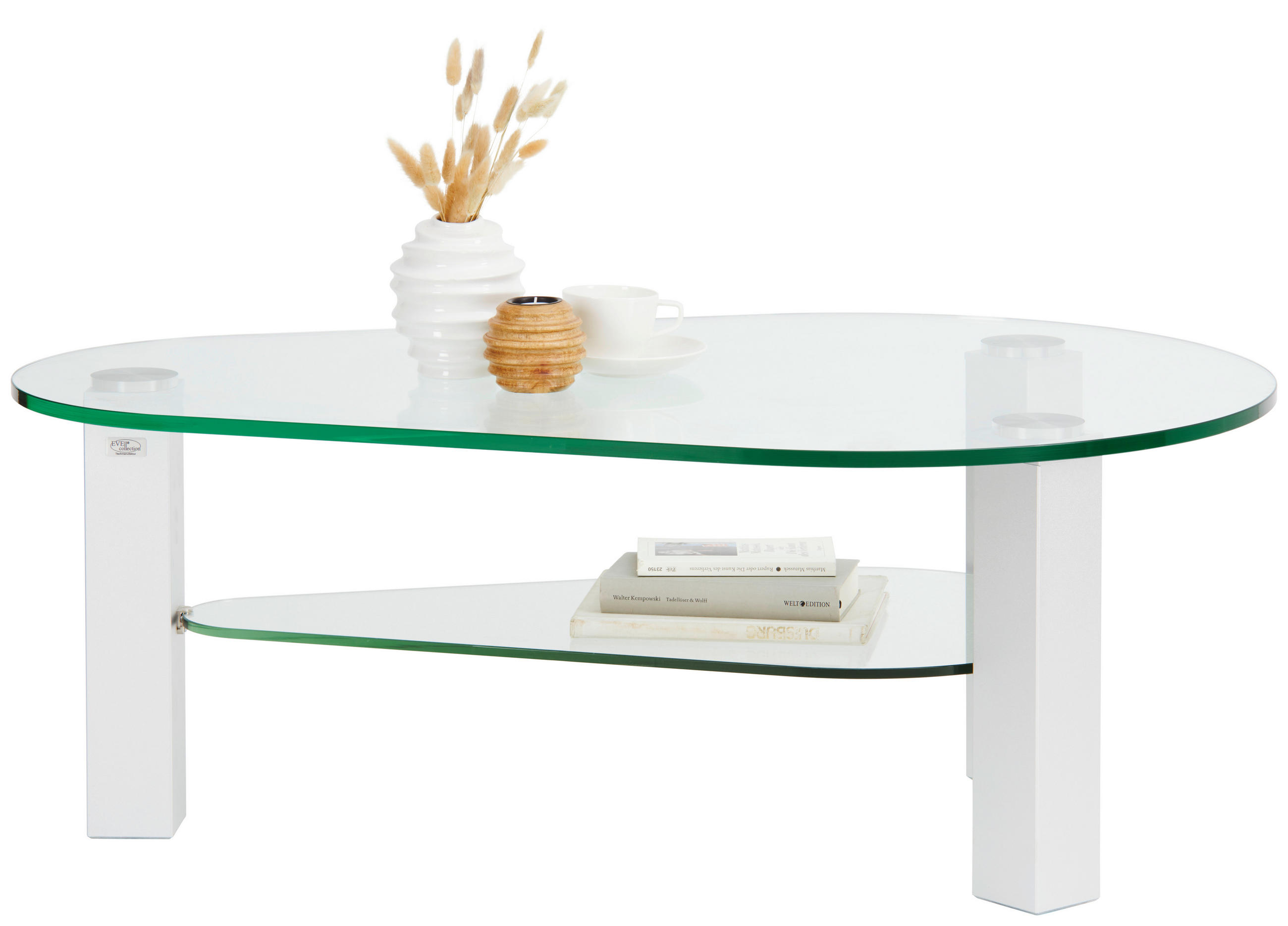 COUCHTISCH Klarglas 115,7/75,7/42,5 cm Freiform Titanfarben  - Titanfarben, KONVENTIONELL, Glas/Metall (115,7/75,7/42,5cm)