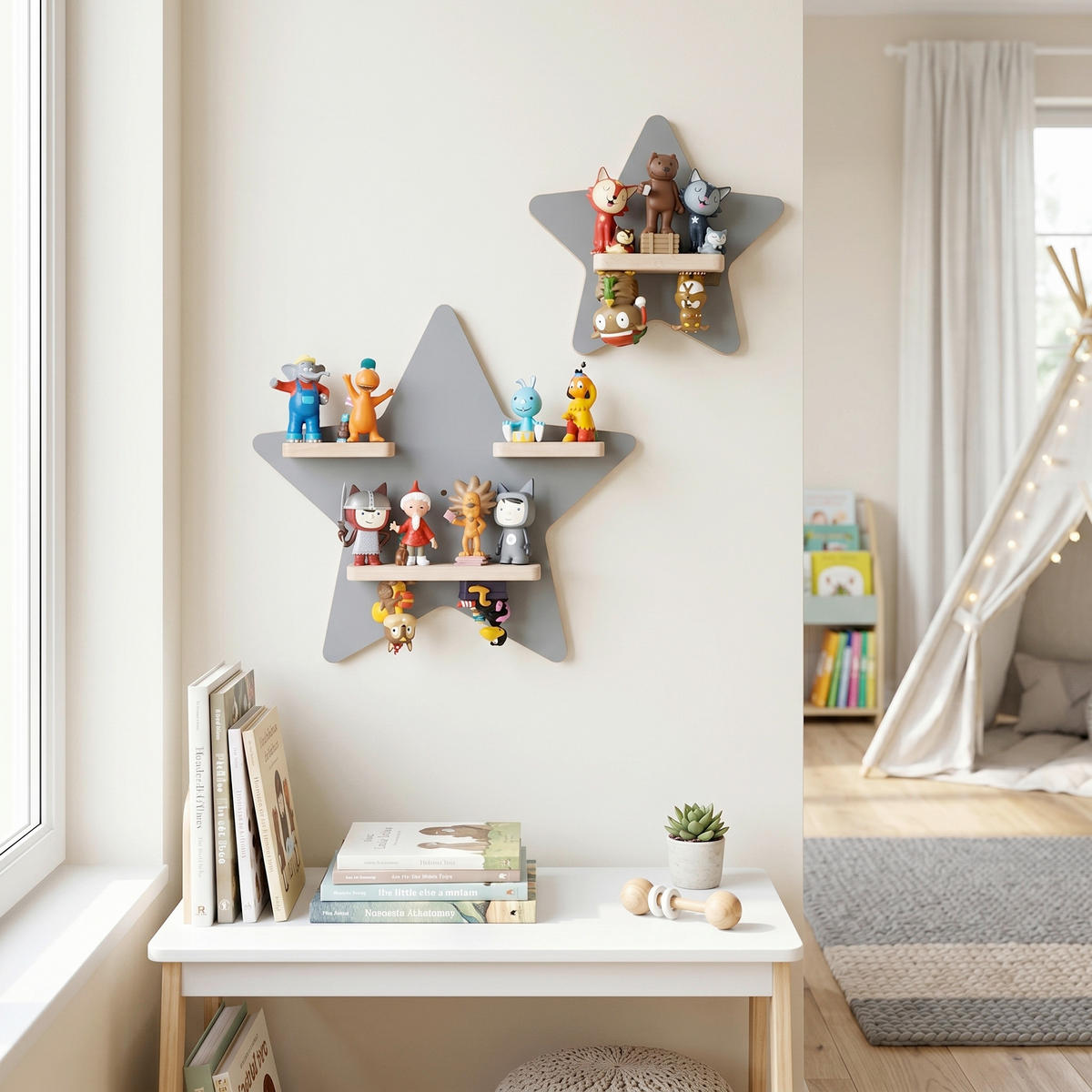 KINDERREGAL  - Grau, Modern, Holzwerkstoff (33/33/5cm) - Livetastic