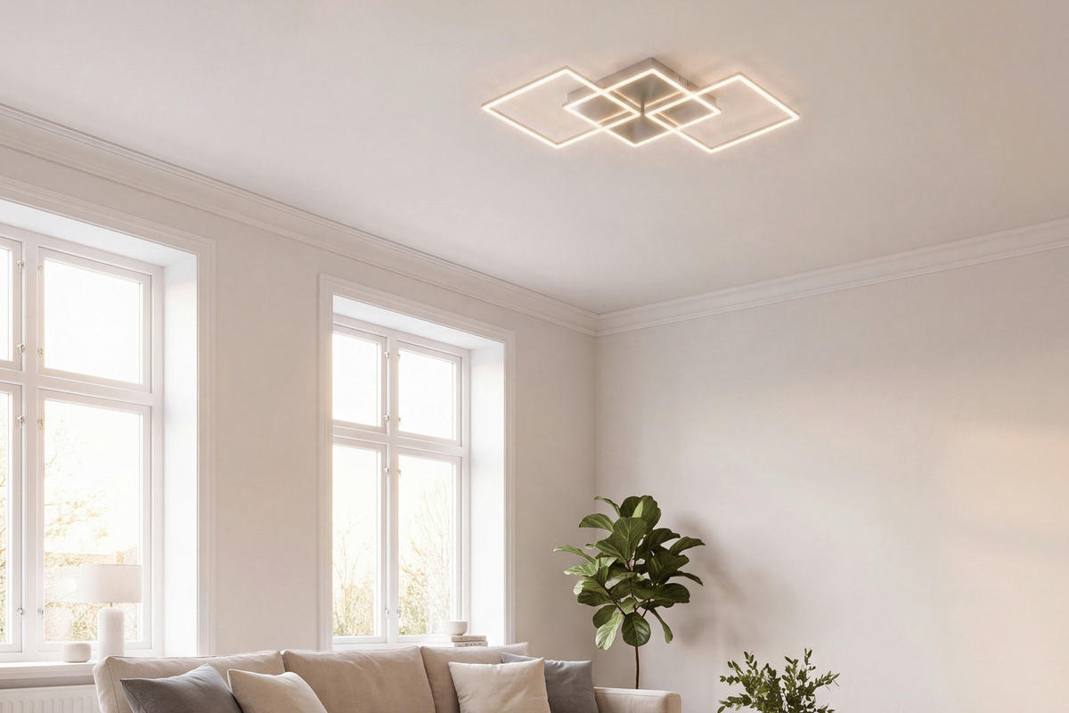 LED-DECKENLEUCHTE Giga 100/49,5/5,8 cm  - Weiß, Design, Kunststoff/Metall (100/49,5/5,8cm) - Novel