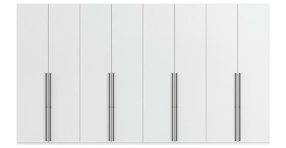 DREHTÜRENSCHRANK 400/235/61 cm,  in Weiß, 8-türig  - Schwarz/Weiß, Basics, Holzwerkstoff/Metall (400/235/61cm) - Novel