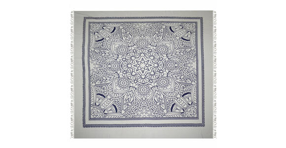 STRANDTUCH 210/220 cm Blau, Weiß - Blau/Weiß, KONVENTIONELL, Textil (210/220cm) - Esposa