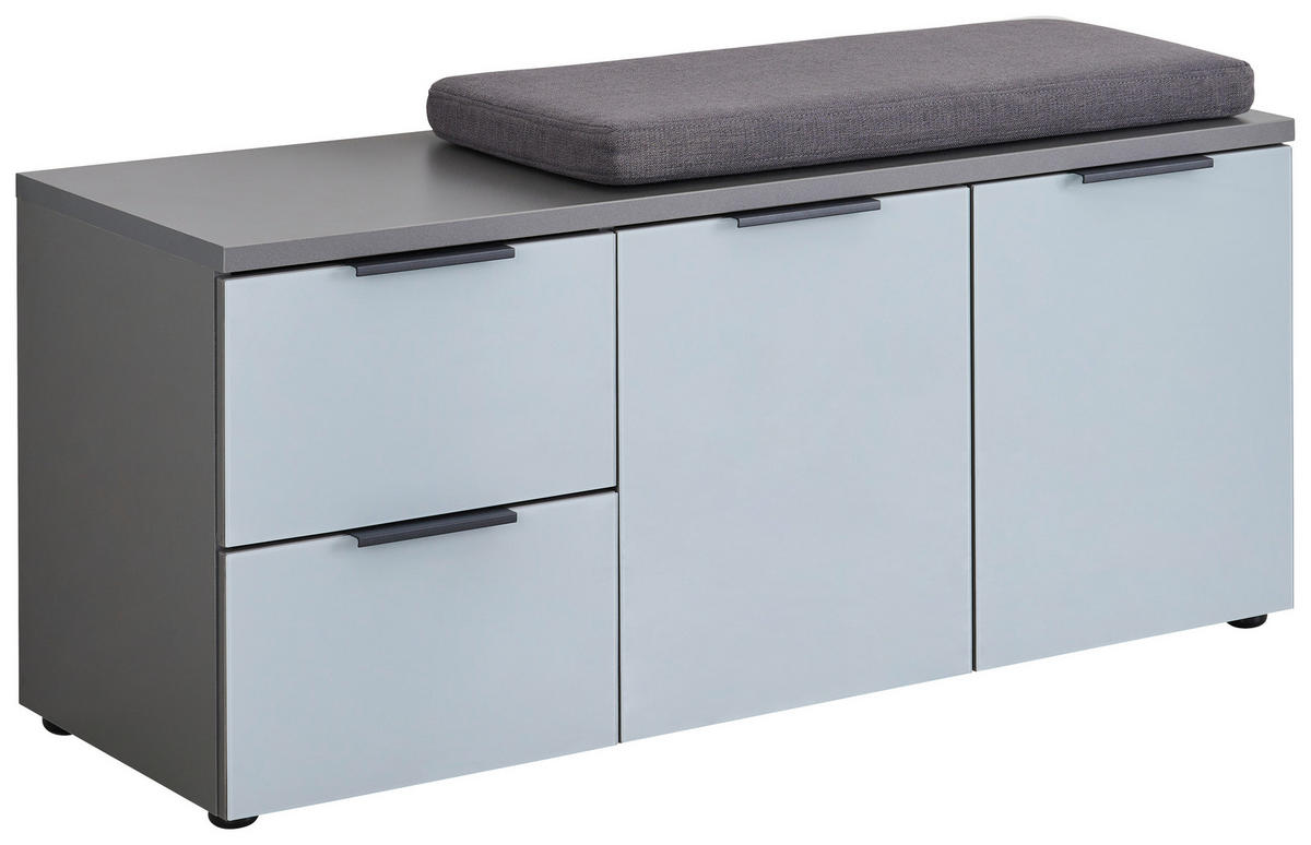 ŠATNÍ LAVICE, 113/50/40 cm - šedá/černá, Design, kov/kompozitní dřevo (113/50/40cm) - Voleo