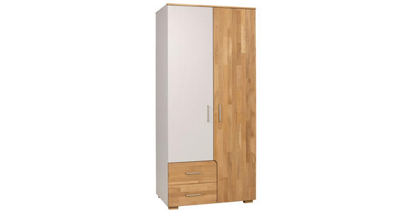 DREHTÜRENSCHRANK  in Grau, Eichefarben  - Eichefarben/Silberfarben, KONVENTIONELL, Holz/Holzwerkstoff (98/212/60cm) - Cantus