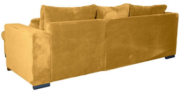 ECKSOFA in Cord Senfgelb  - Senfgelb/Schwarz, KONVENTIONELL, Textil/Metall (258/168cm) - Carryhome