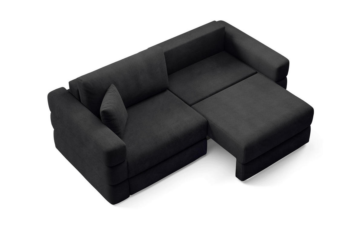 SCHLAFSOFA TERAZZO in Webstoff Schwarz  - Schwarz, Design, Kunststoff/Textil (254/93/167cm) - Livetastic