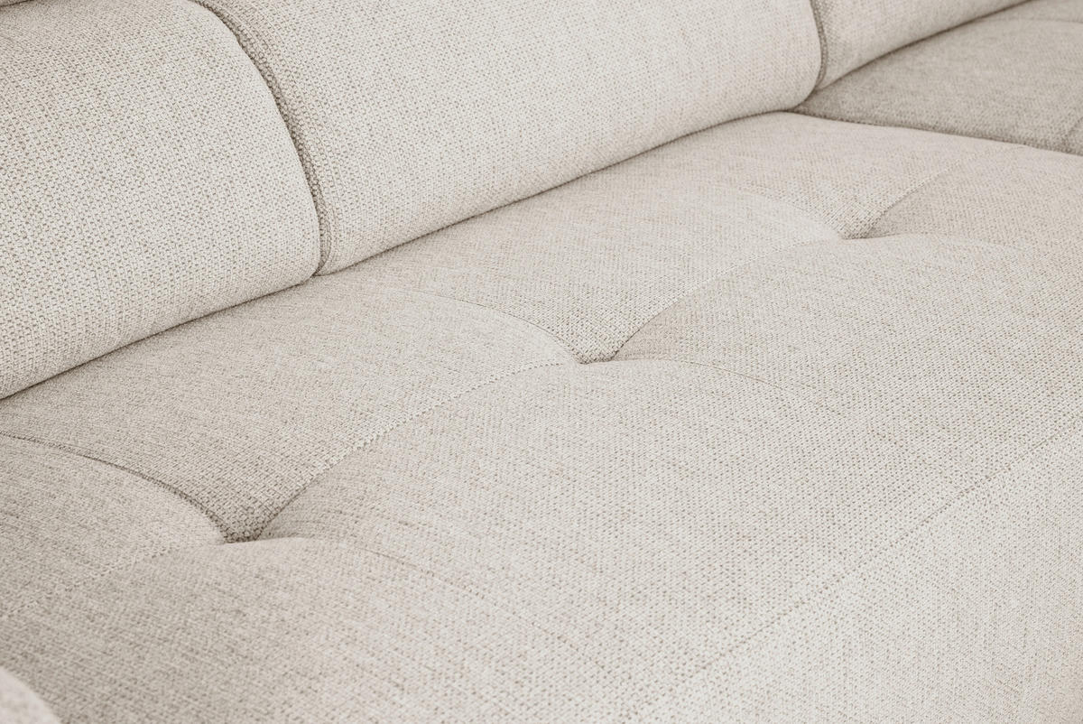 ECKSOFA Beige Struktur  - Beige/Schwarz, Design, Kunststoff/Textil (284/205cm) - Xora