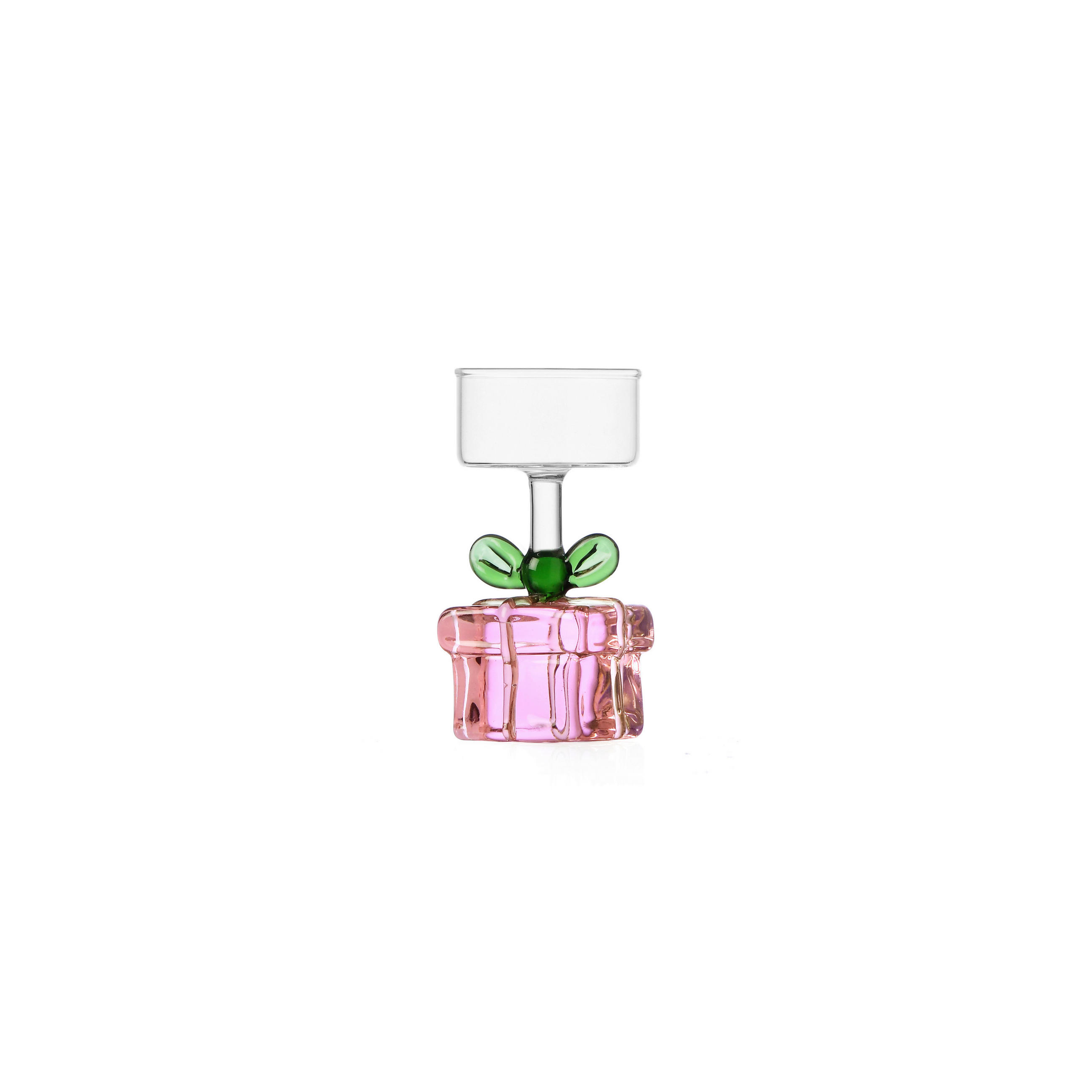 SVEČNIK - pink/večbarvno, Trendi, steklo (4.5/9/4.5cm)