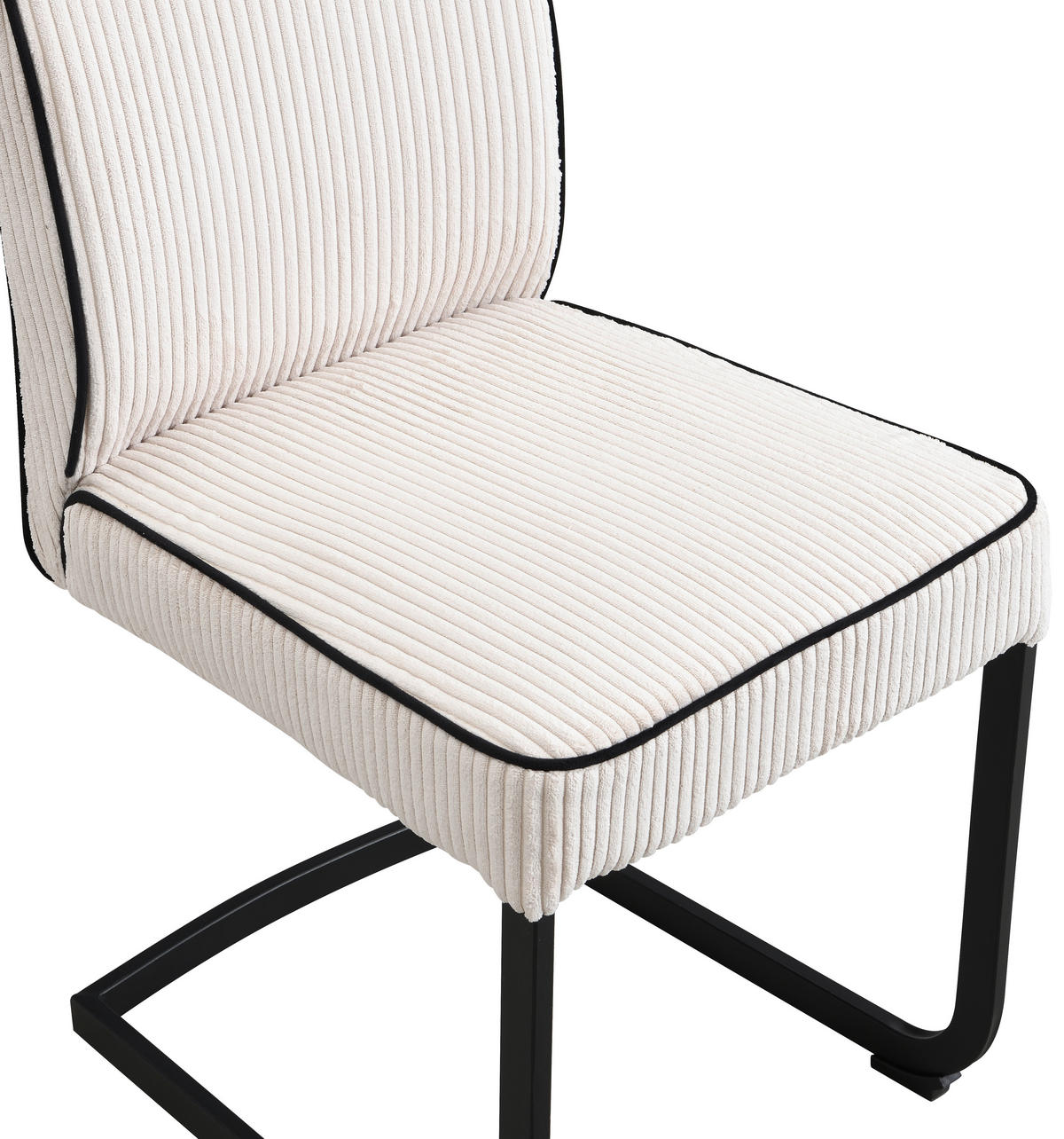 SCHWINGSTUHL  in Eisen Webstoff  - Schwarz/Naturfarben, Design, Textil/Metall (46/97/60,5cm) - Carryhome