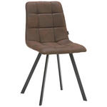 STUHL  in Stahl Mikrofaser Metall, Textil  - Schwarz/Braun, Design, Textil/Metall (46/88/54cm) - Carryhome